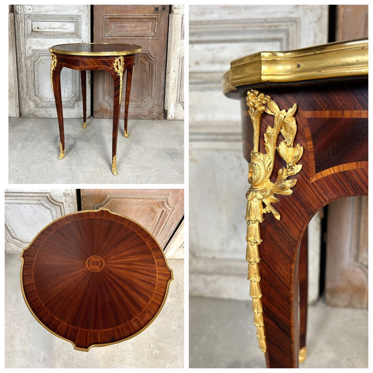 Napoleon III Style Pedestal Table By Haentgés Frères, Late 19th Century