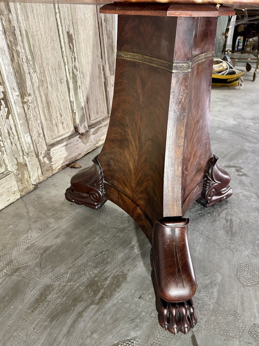 19th-century Restoration Period Tripod Pedestal Table-photo-1