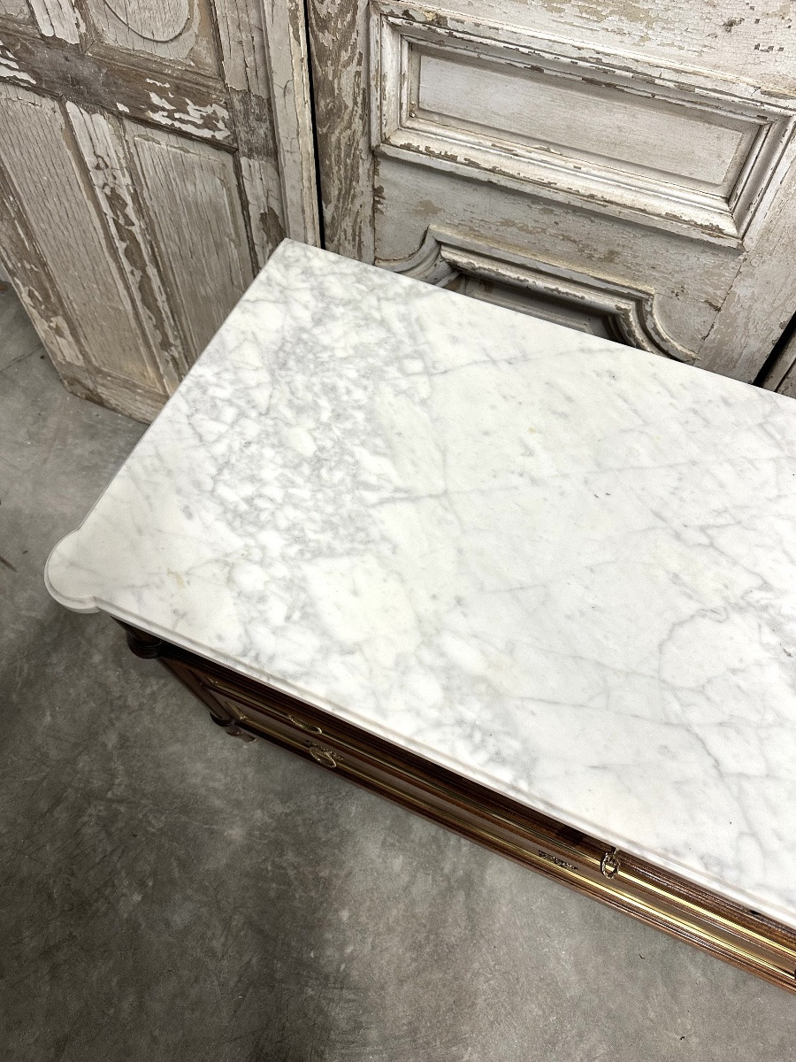 Louis XVI Style Mahogany Chest Of Drawers, 20th Century -photo-6