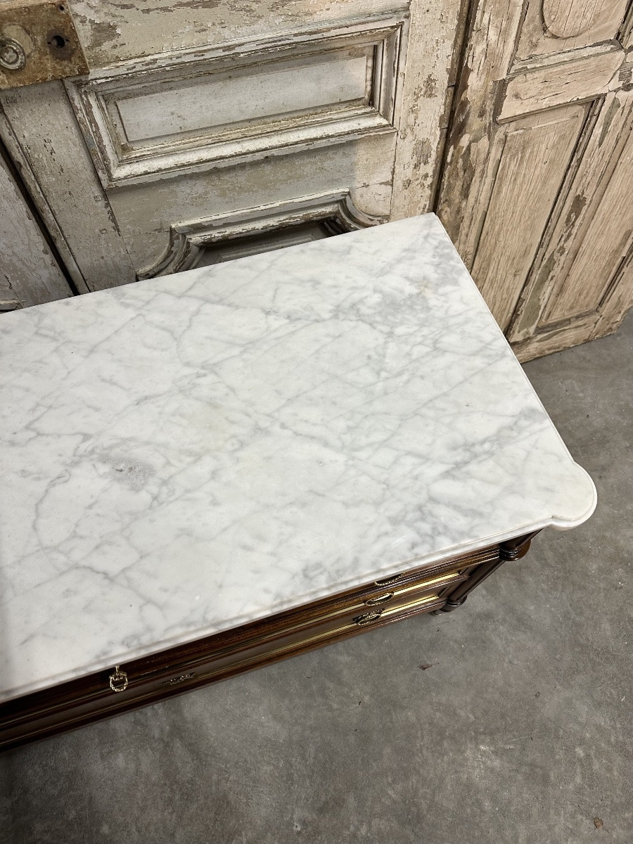 Louis XVI Style Mahogany Chest Of Drawers, 20th Century -photo-7