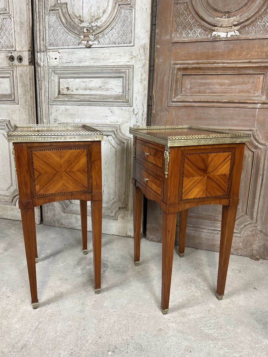 Paire de chevets de style Louis XVI circa 1960-70-photo-2