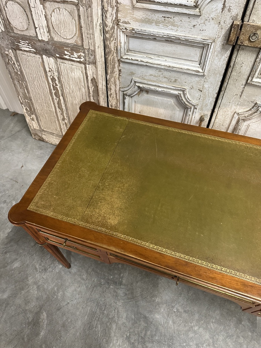 Bureau plat de style Louis XVI en merisier circa 1960-photo-1