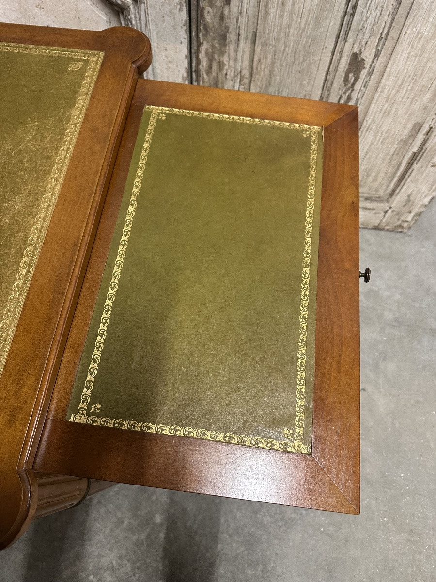 Bureau plat de style Louis XVI en merisier circa 1960-photo-2