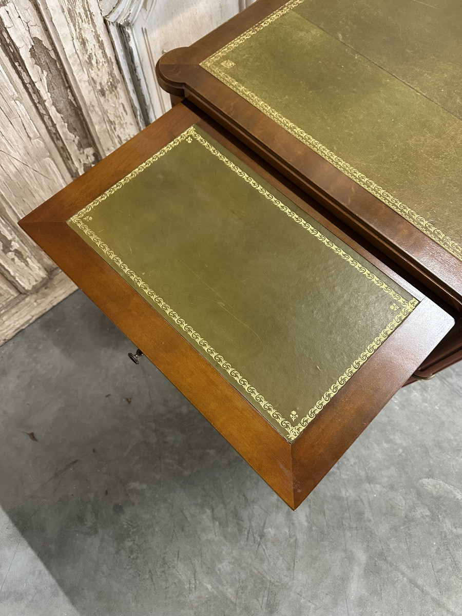 Bureau plat de style Louis XVI en merisier circa 1960-photo-4