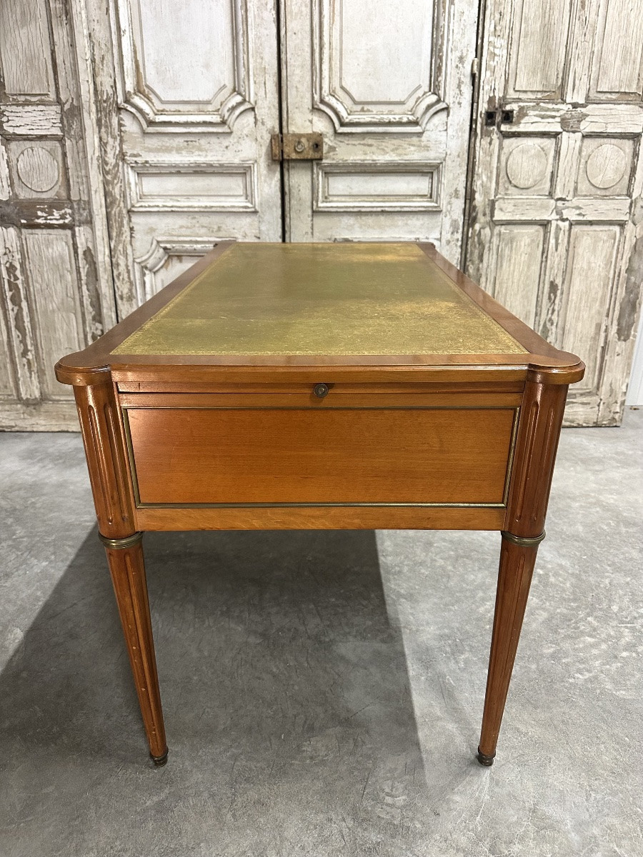 Bureau plat de style Louis XVI en merisier circa 1960-photo-7
