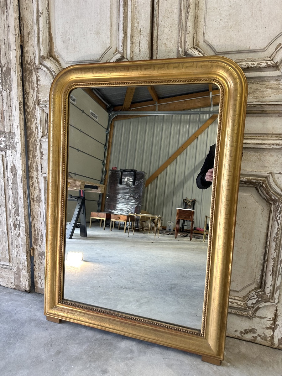 Miroir Louis Philippe doré frise grecque 19e siècle