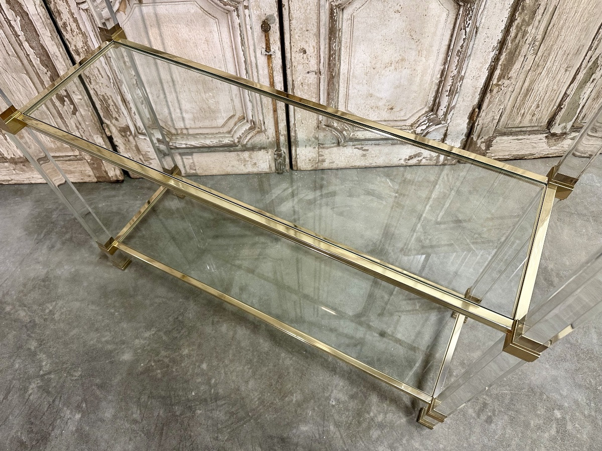 Plexiglass Shelf By Pierre Vandel, Hollywood Regency Style, Circa 1970-photo-5