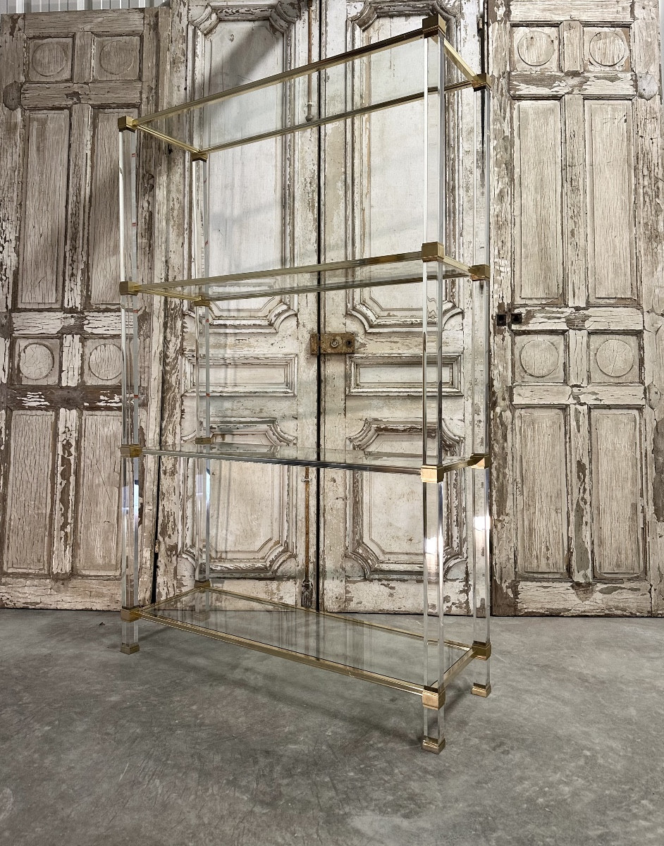 Plexiglass Shelf By Pierre Vandel, Hollywood Regency Style, Circa 1970