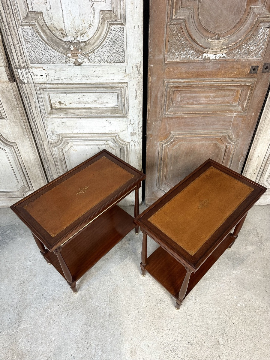 Pair Of Louis XVI Style Mahogany Side Tables-photo-3