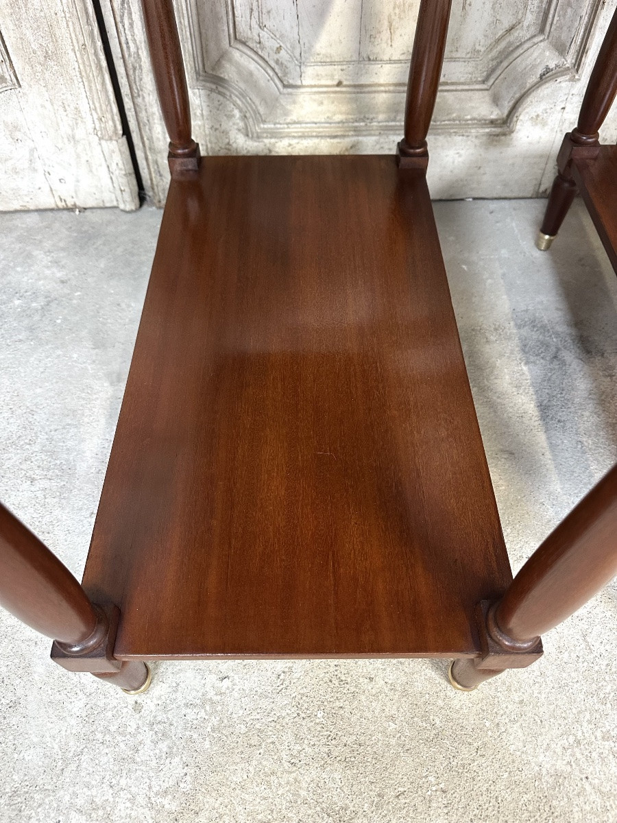 Pair Of Louis XVI Style Mahogany Side Tables-photo-5