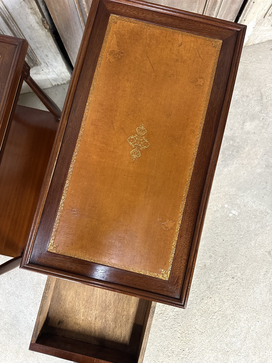 Pair Of Louis XVI Style Mahogany Side Tables-photo-7