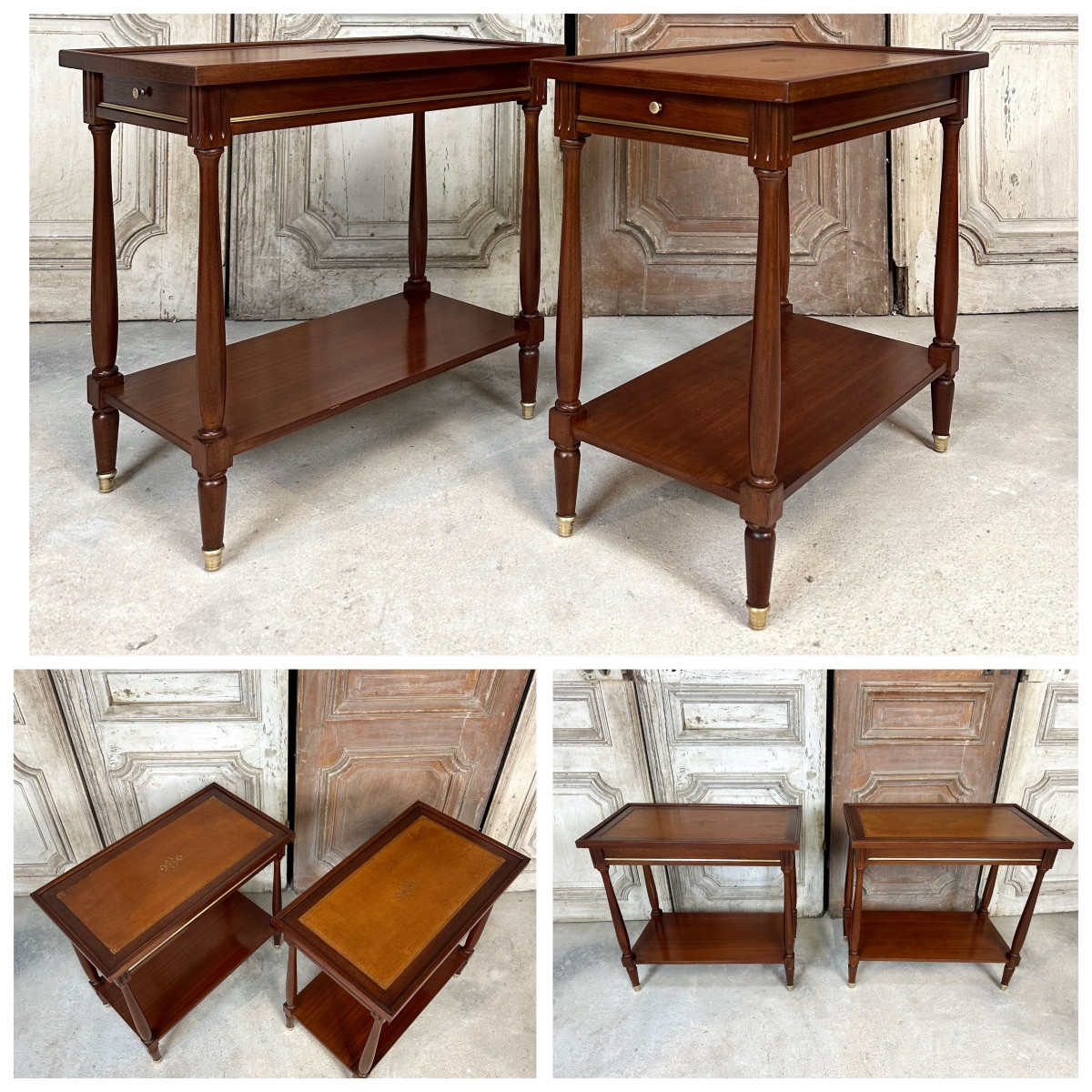 Pair Of Louis XVI Style Mahogany Side Tables
