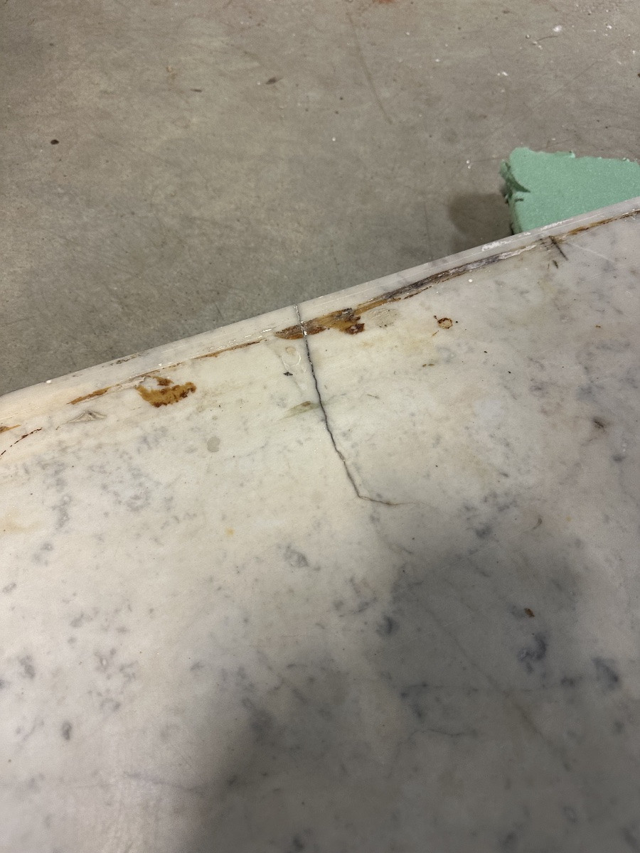 Cheminée en marbre blanc style Louis XV époque fin du 19e siècle-photo-5