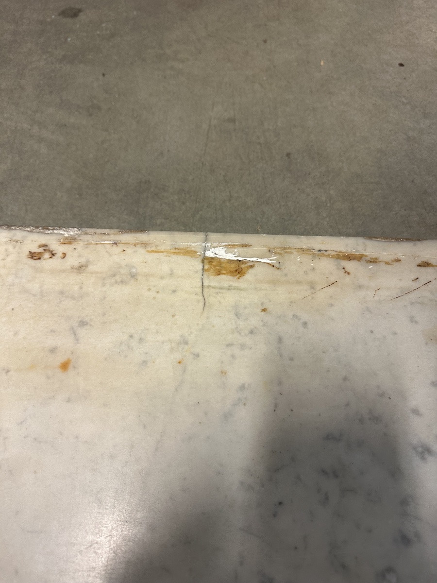 Cheminée en marbre blanc style Louis XV époque fin du 19e siècle-photo-6