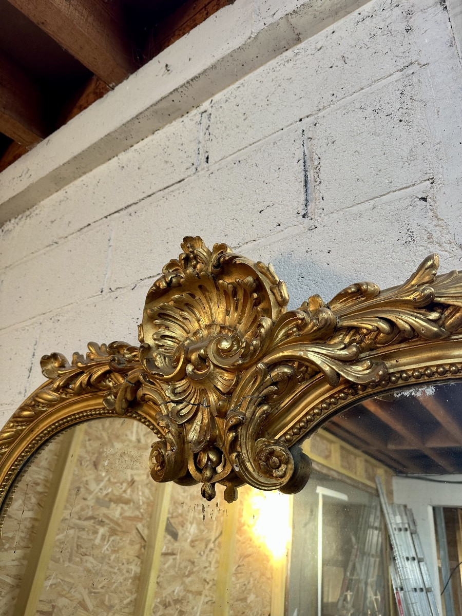 Large 19th-century Gilded Mirror -photo-3