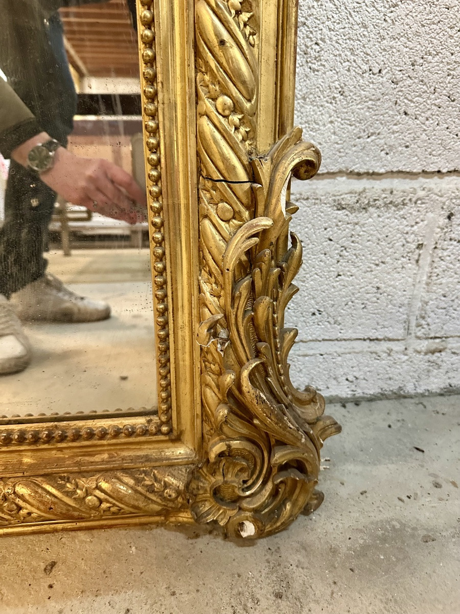 Large 19th-century Gilded Mirror -photo-3