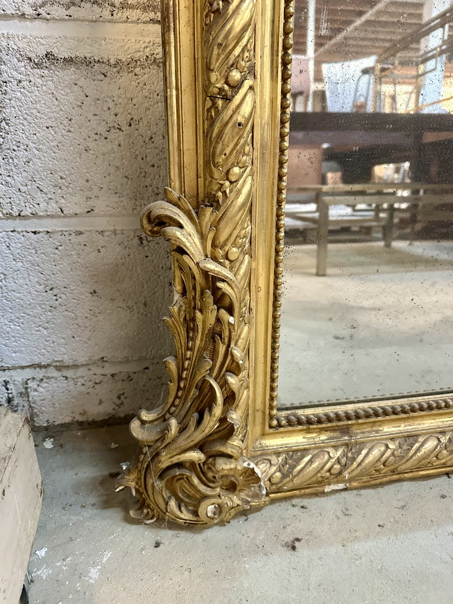 Large 19th-century Gilded Mirror -photo-4