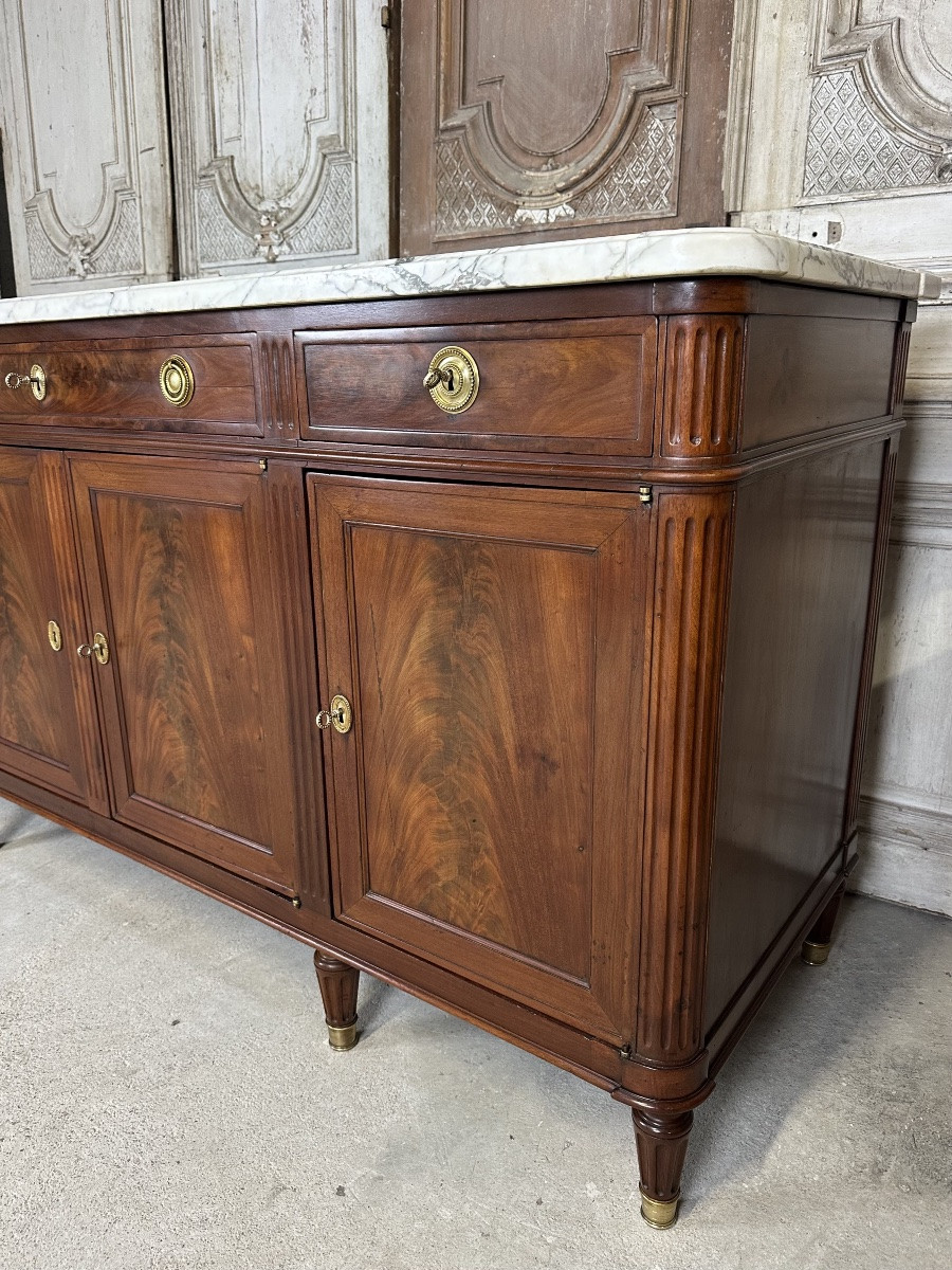 Louis XVI Style Mahogany Sideboard, Late 18th Century-photo-2