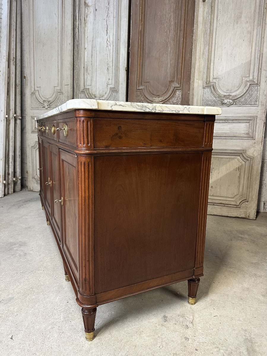 Louis XVI Style Mahogany Sideboard, Late 18th Century-photo-4