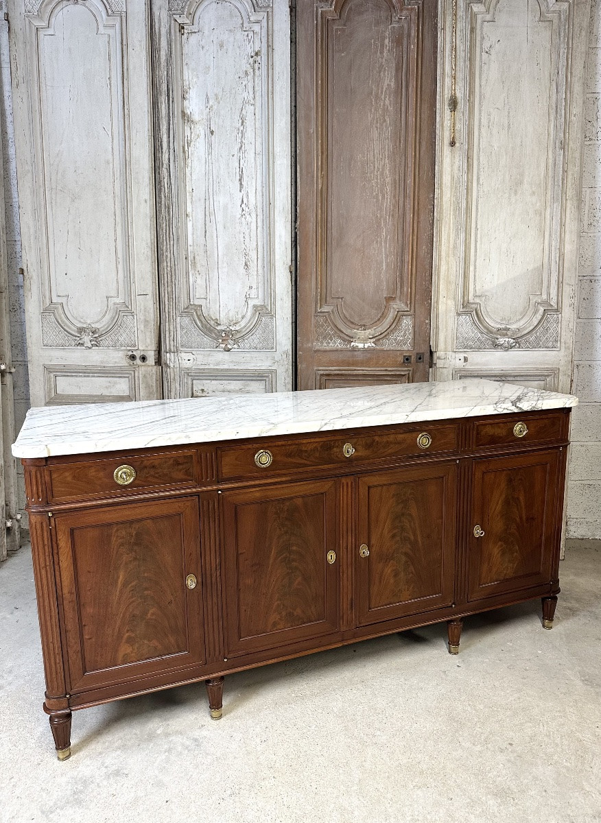 Louis XVI Style Mahogany Sideboard, Late 18th Century-photo-5