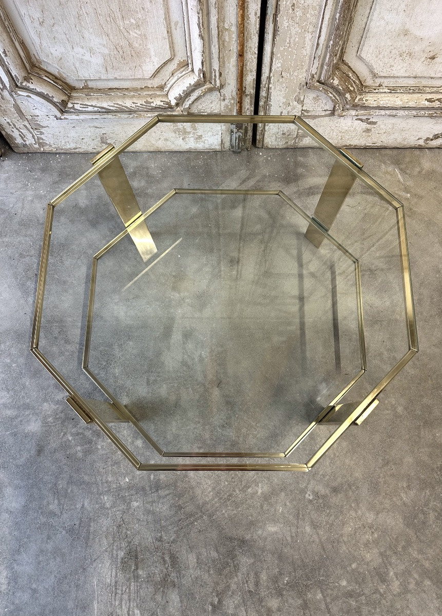 Petite table basse octogonale attribuée à Jacques QUINET pour la Maison Malabert-photo-3