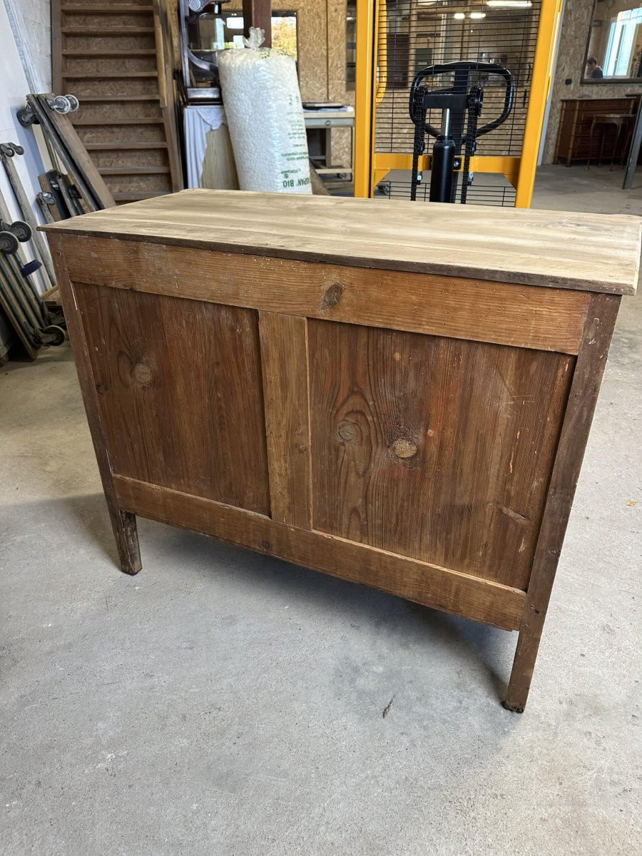 Commode Louis XVI en noyer blanchi circa 1800-photo-5