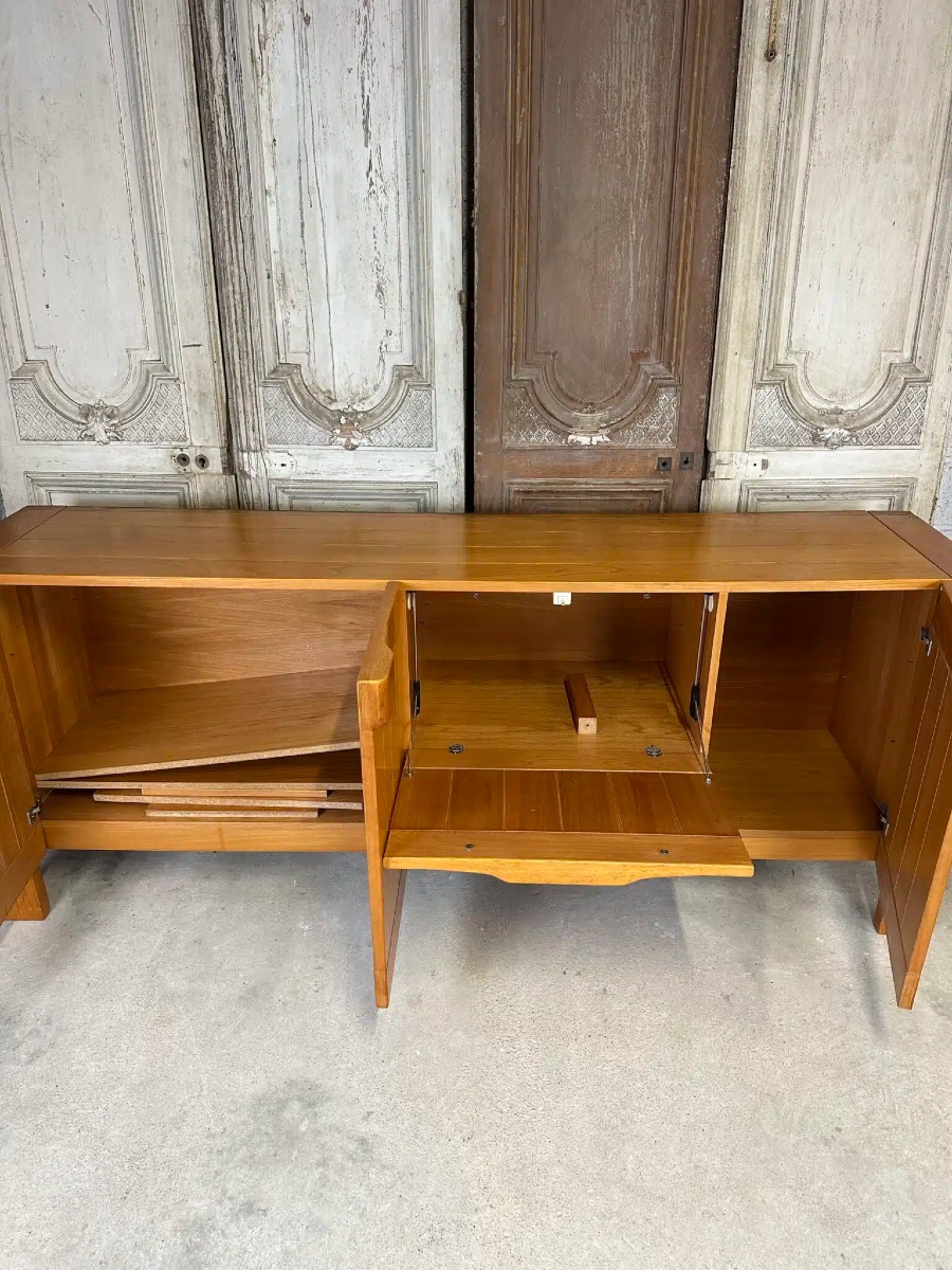 Enfilade en orme massif circa 1970-80 attribuée à Maison REGAIN-photo-1