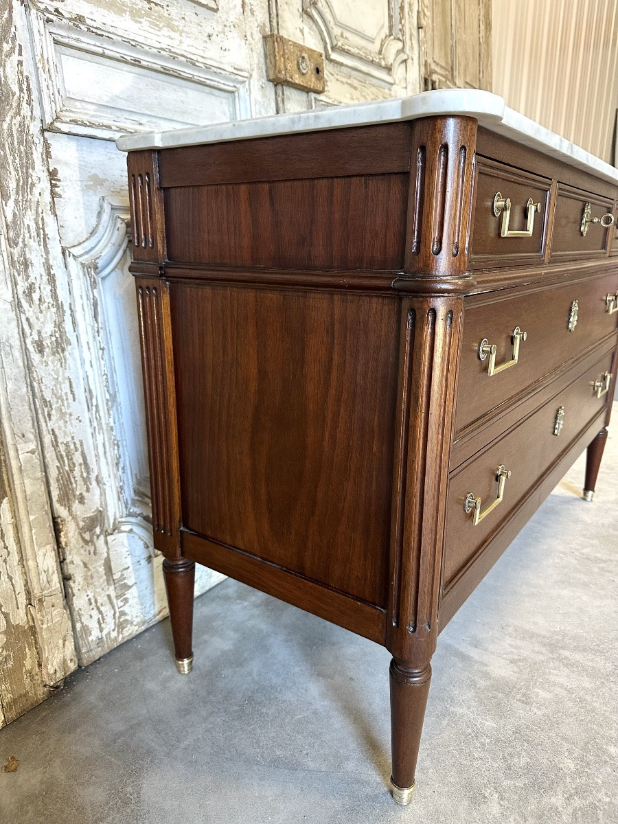 Louis XVI Style Mahogany Chest Of Drawers Circa 1950-photo-3