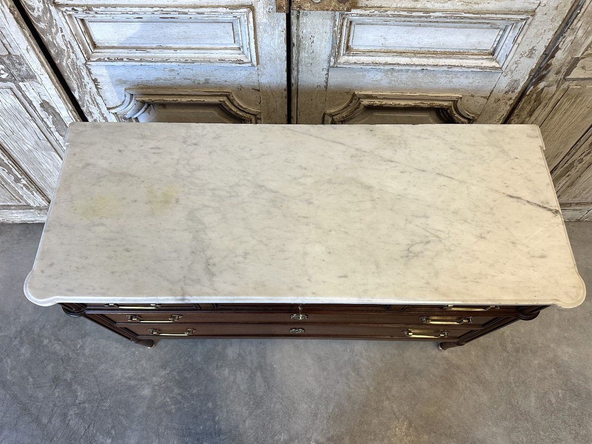 Louis XVI Style Mahogany Chest Of Drawers Circa 1950-photo-4