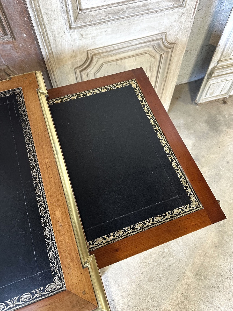 Directoire-style Flat Desk In Cherry Wood, 20th Century-photo-5