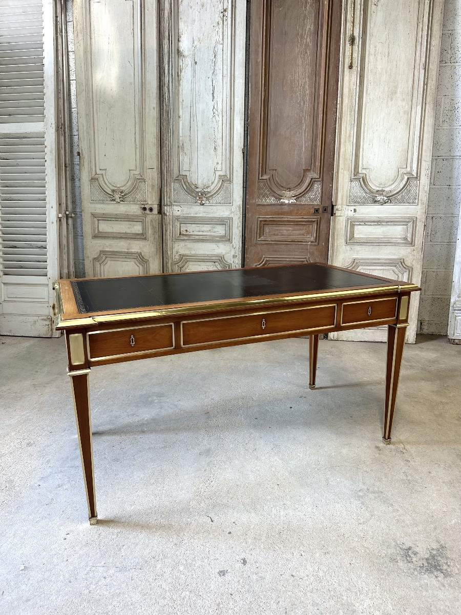 Directoire-style Flat Desk In Cherry Wood, 20th Century-photo-6