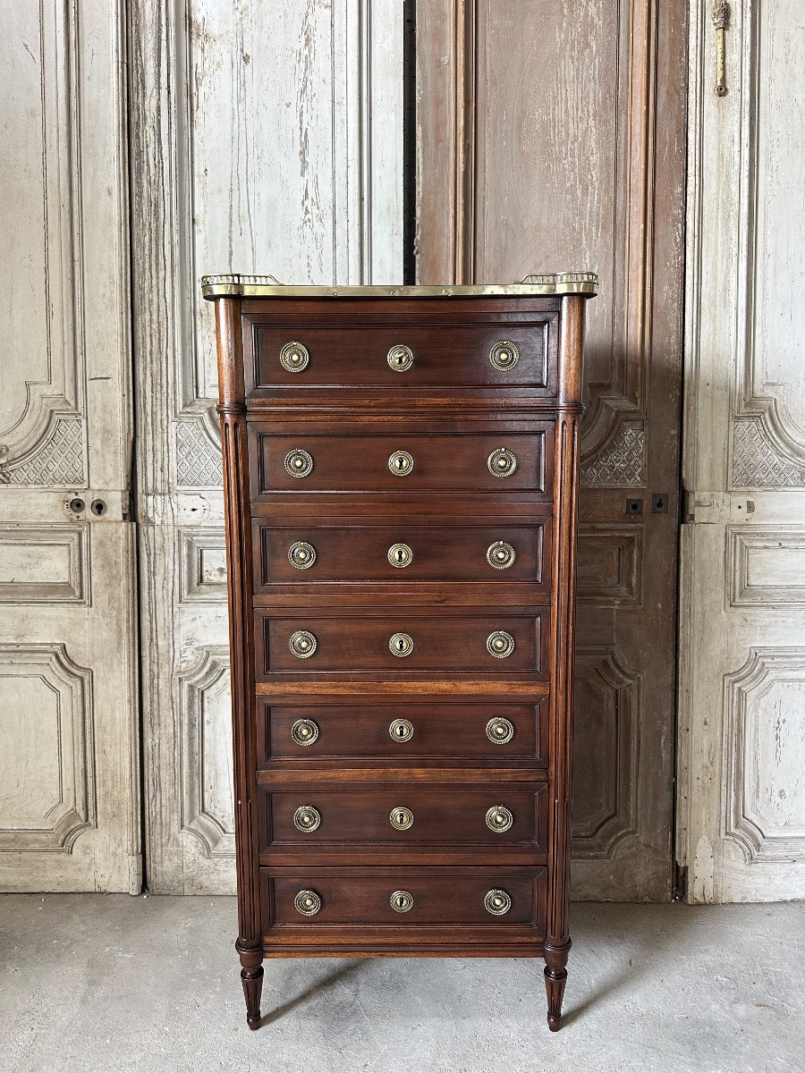 Louis XVI Style Mahogany Chest Of Drawers, Circa 1900-photo-2