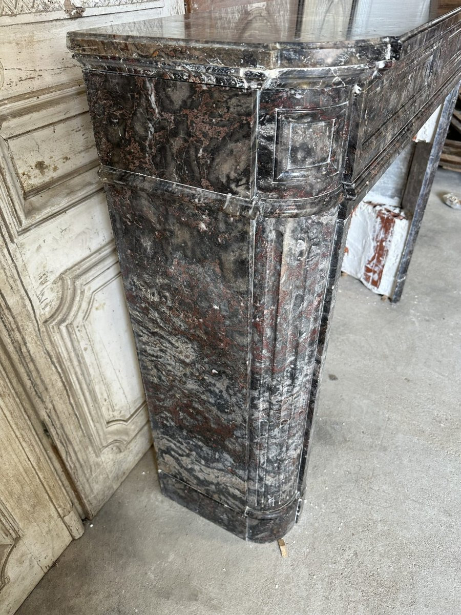 Cheminée Louis XVI en marbre bois Jourdan fin du 19 siècle-photo-2