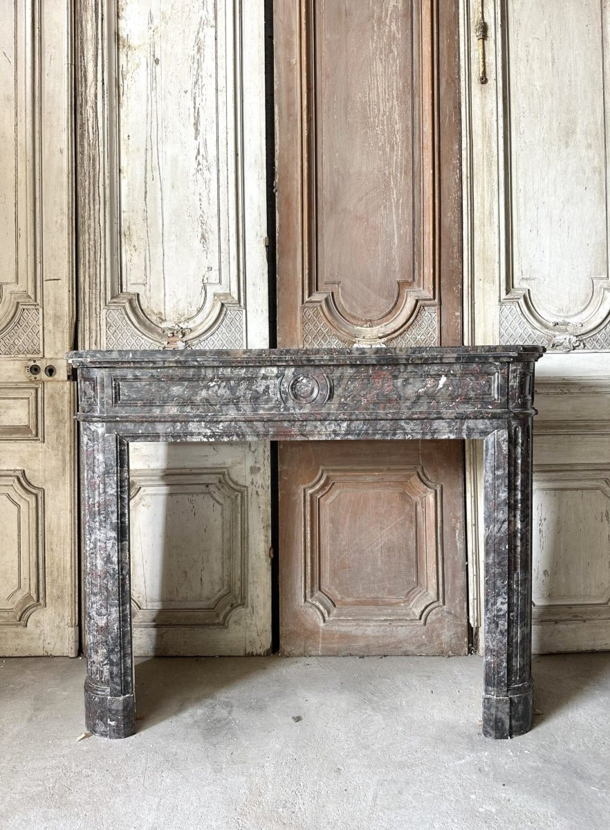 Cheminée Louis XVI en marbre bois Jourdan fin du 19 siècle-photo-3