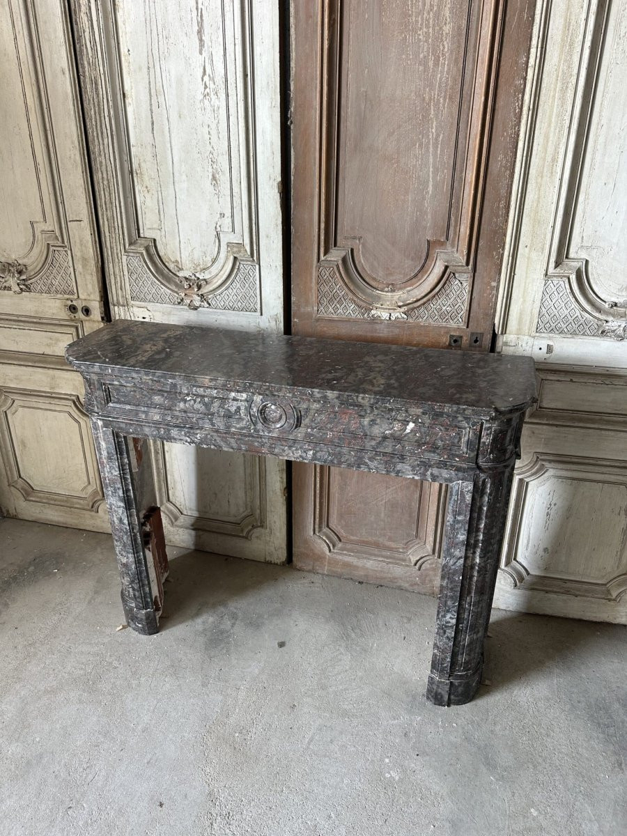 Cheminée Louis XVI en marbre bois Jourdan fin du 19 siècle-photo-4