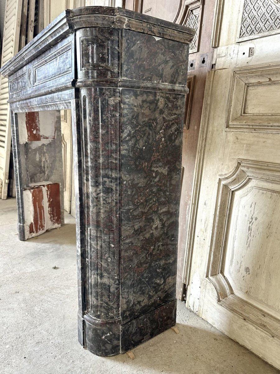 Cheminée Louis XVI en marbre bois Jourdan fin du 19 siècle-photo-1