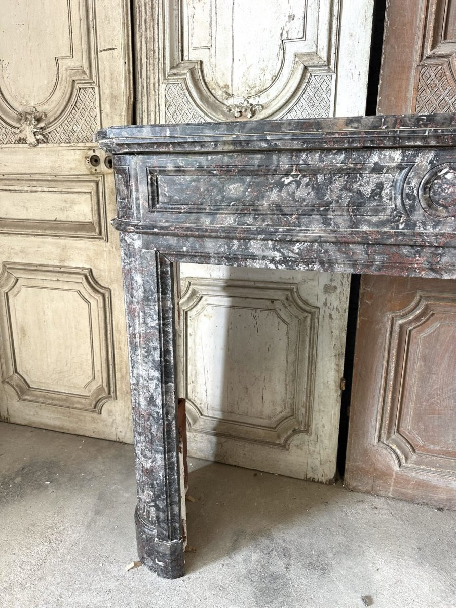 Cheminée Louis XVI en marbre bois Jourdan fin du 19 siècle-photo-5