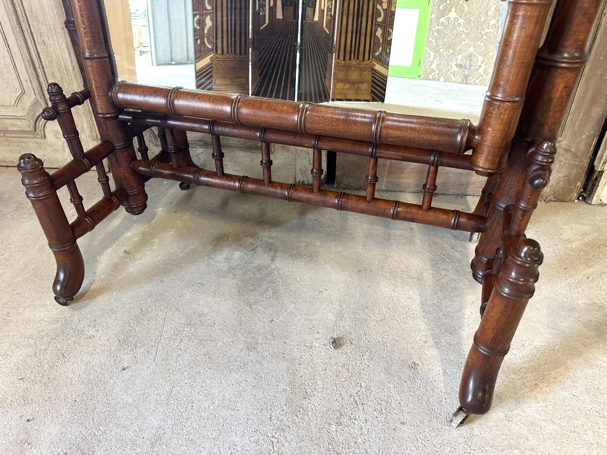 Faux Bamboo Cheval Mirror, Circa 1900-photo-4