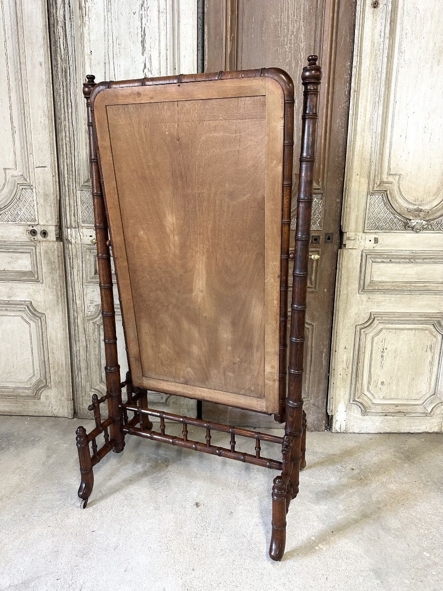 Faux Bamboo Cheval Mirror, Circa 1900-photo-5