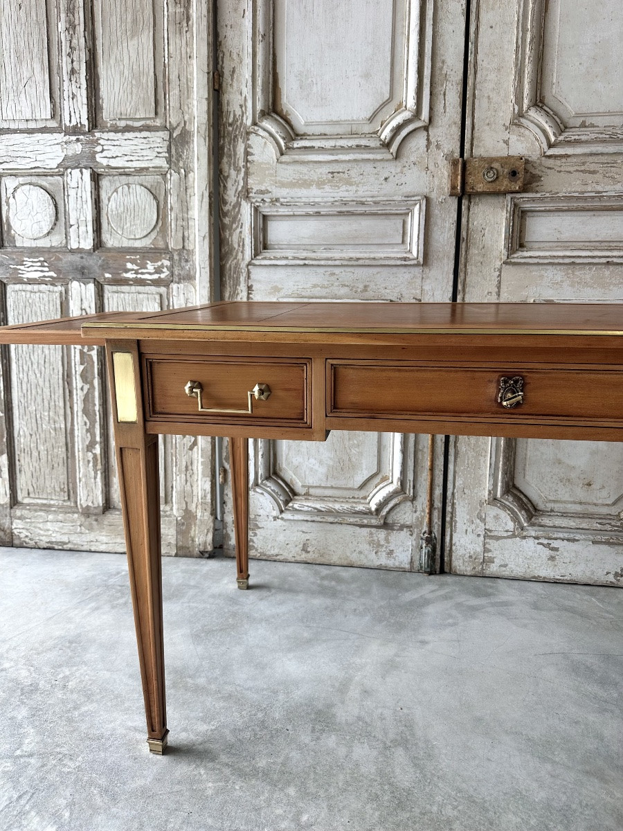 Light Cherry Wood Directoire-style Flat Desk Circa 1960-photo-4