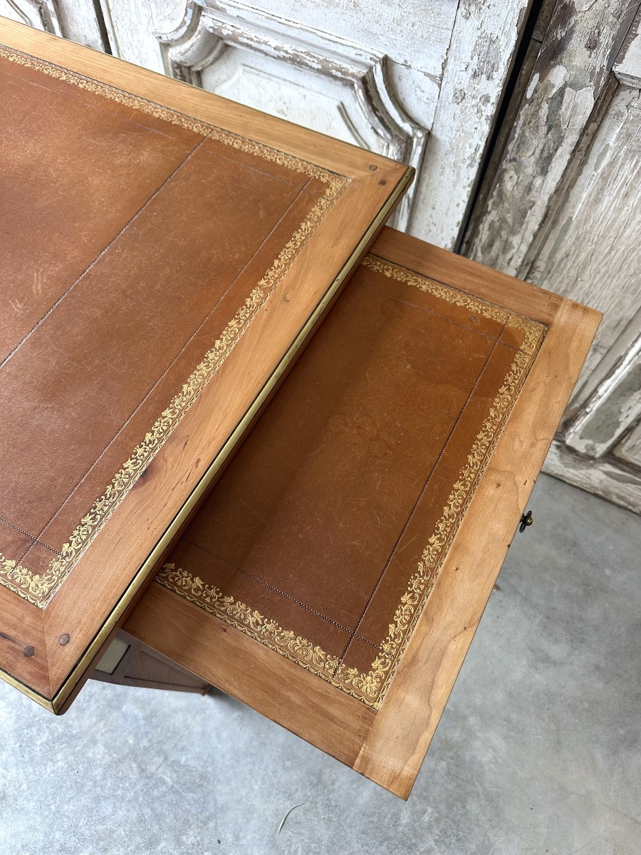 Light Cherry Wood Directoire-style Flat Desk Circa 1960-photo-5