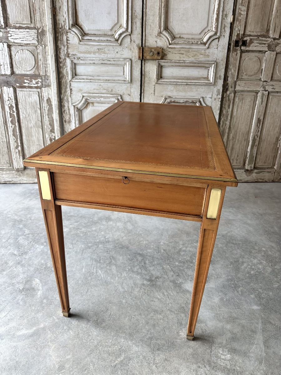 Light Cherry Wood Directoire-style Flat Desk Circa 1960-photo-8