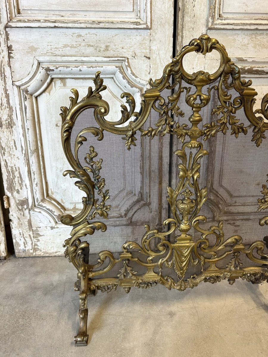 Bronze Fire Screen Circa 1900-photo-2