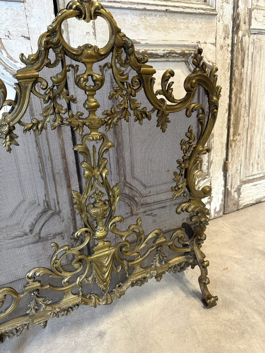 Bronze Fire Screen Circa 1900-photo-3