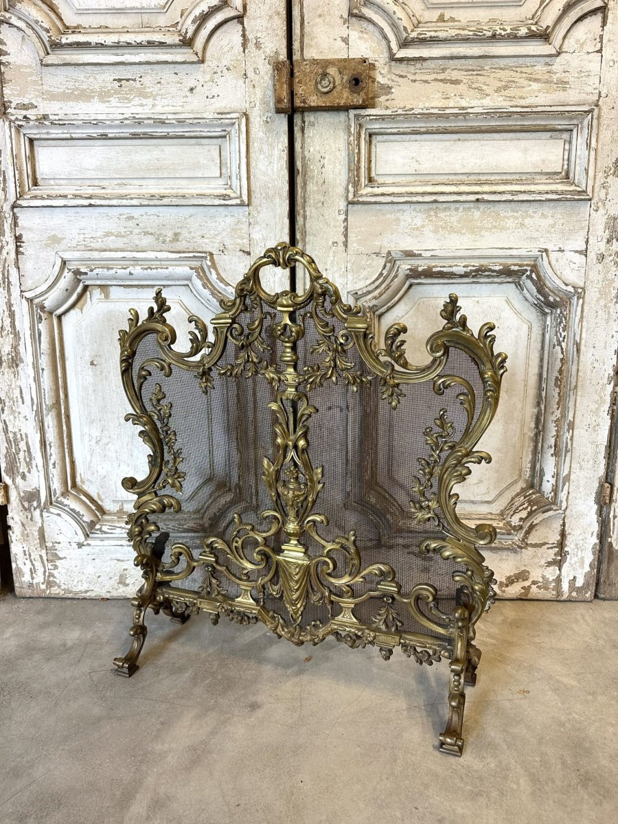 Bronze Fire Screen Circa 1900-photo-4