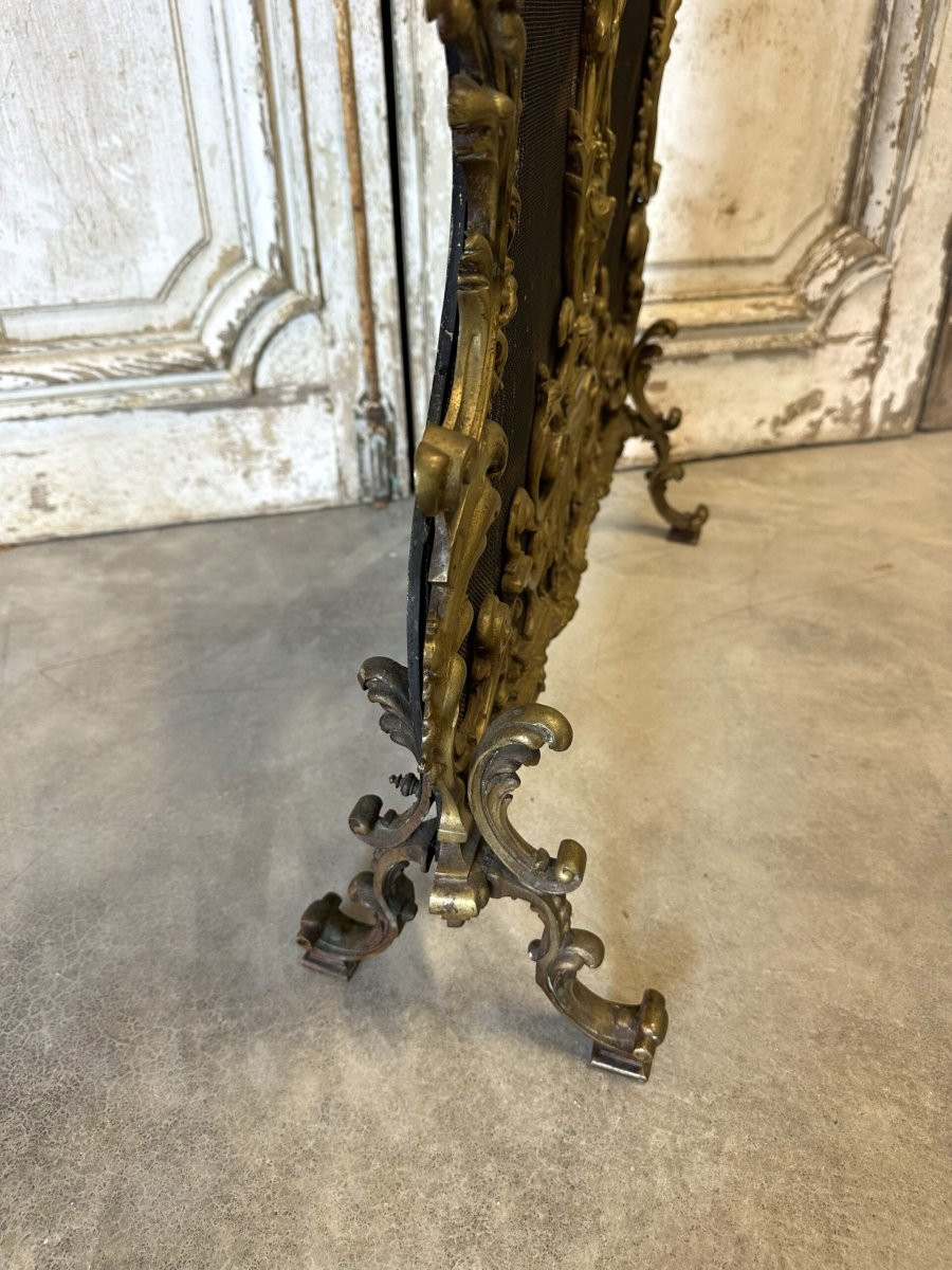 Bronze Fire Screen Circa 1900-photo-1
