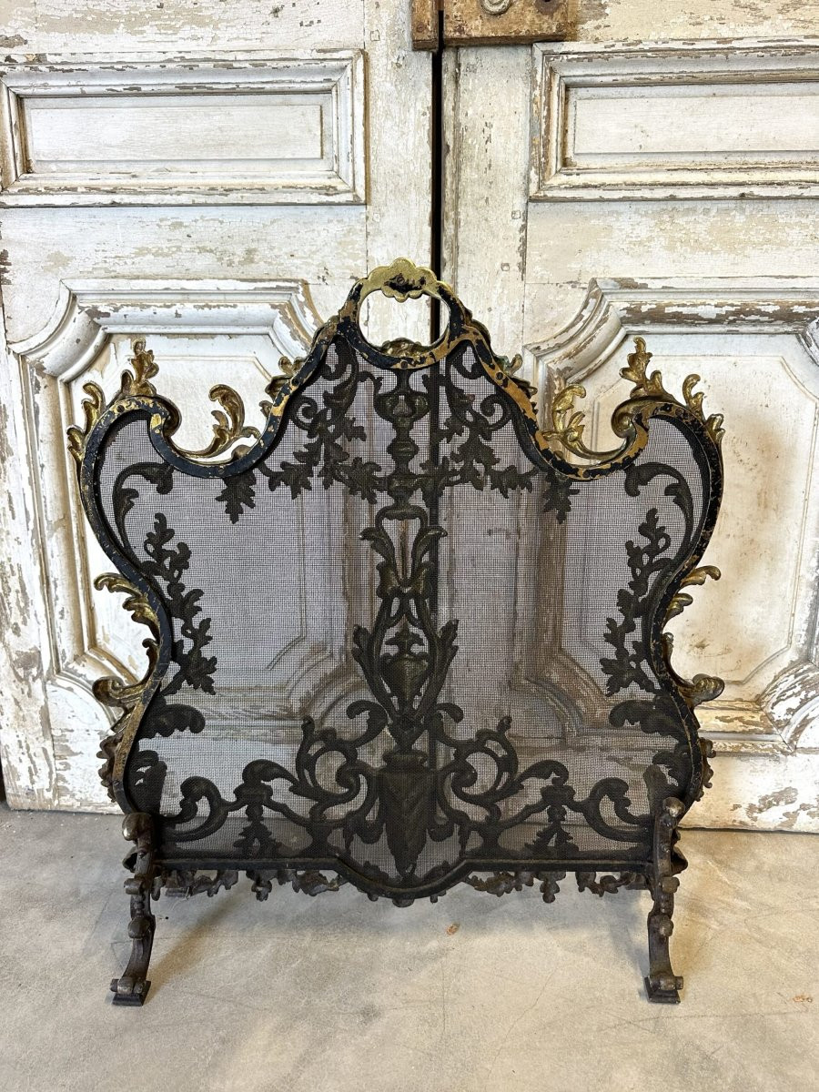 Bronze Fire Screen Circa 1900-photo-4