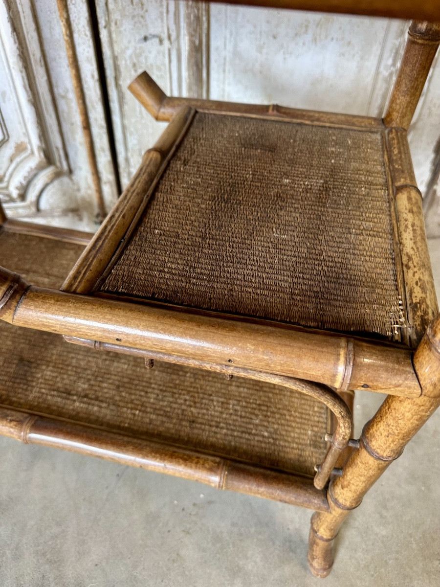 Faux Bamboo Side Table 1900's-photo-4