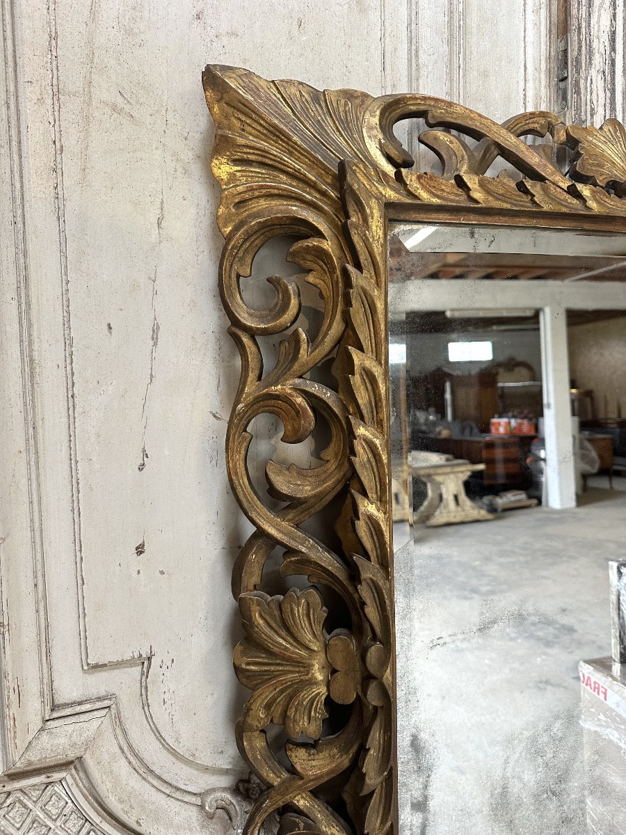 Gilded Carved Wood Mirror 19th Century-photo-3