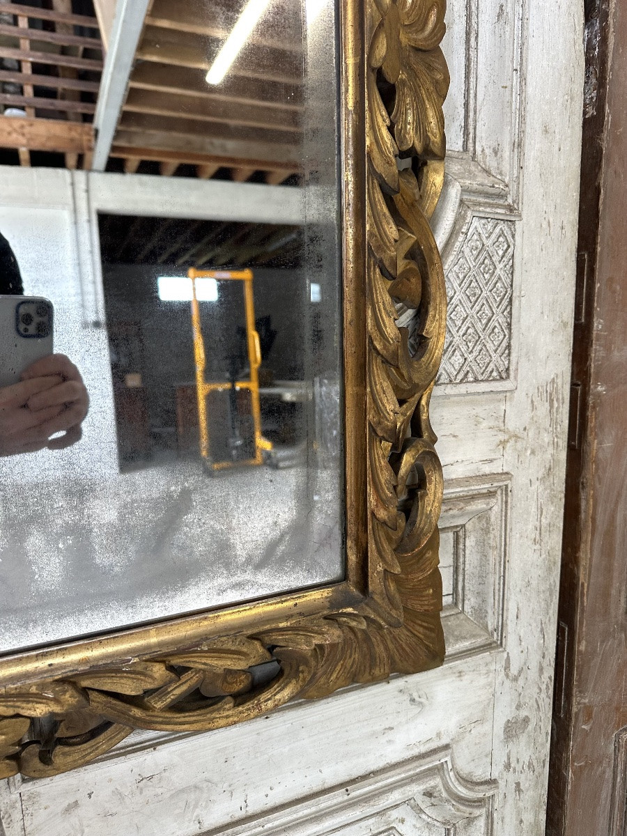 Gilded Carved Wood Mirror 19th Century-photo-1